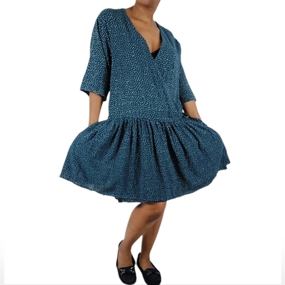 NEW One Teaspoon Starry Night Navy V-Neck Wrap Dress - Picture 6 of 11